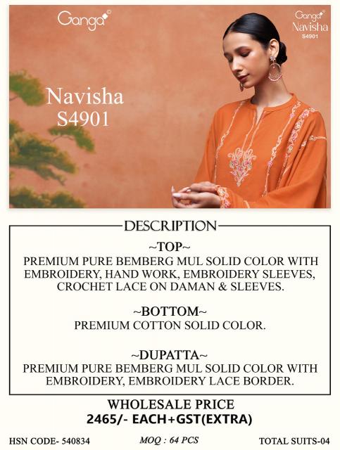 Ganga navisha 4901 wholesale dress material website